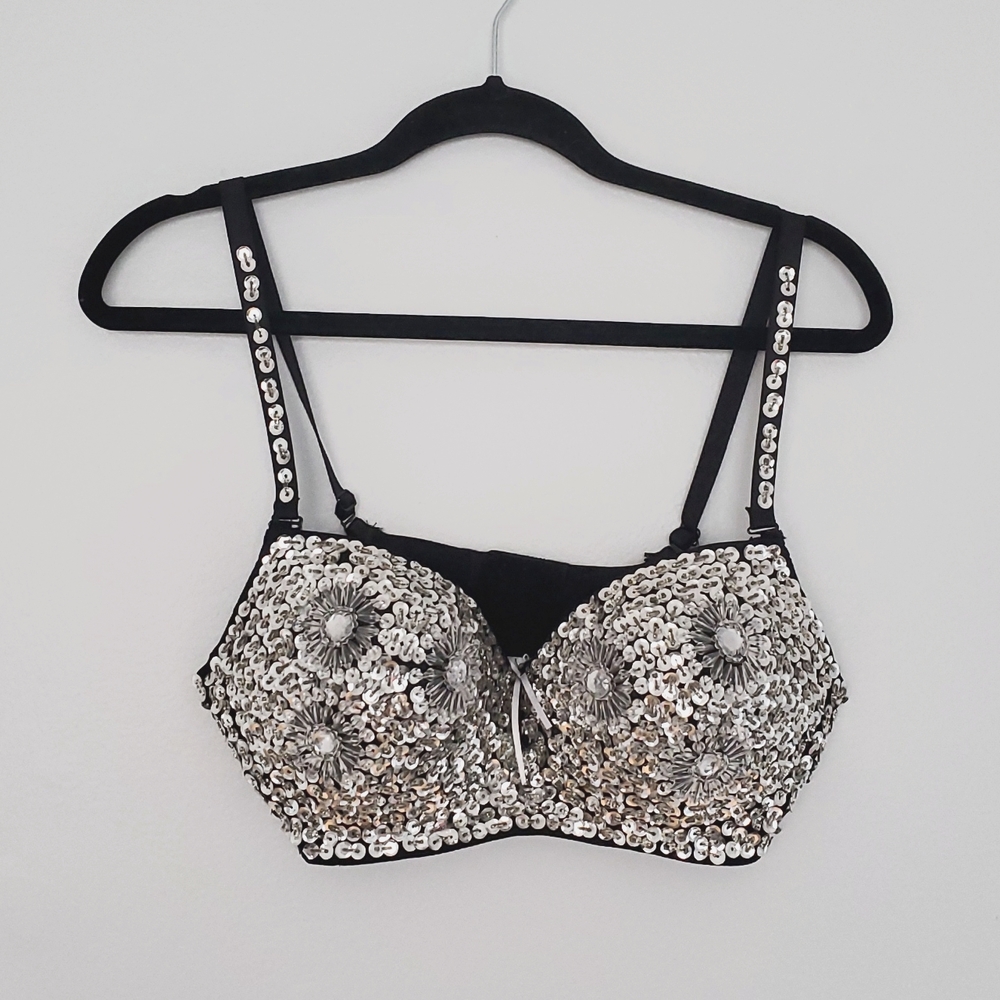 Statement sequin bra